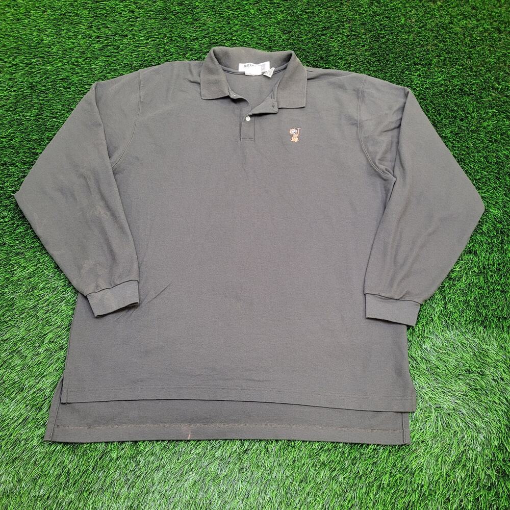 Vintage 90s LL-Bean Rugby Polo Shirt XL 26x33 Green Baggy